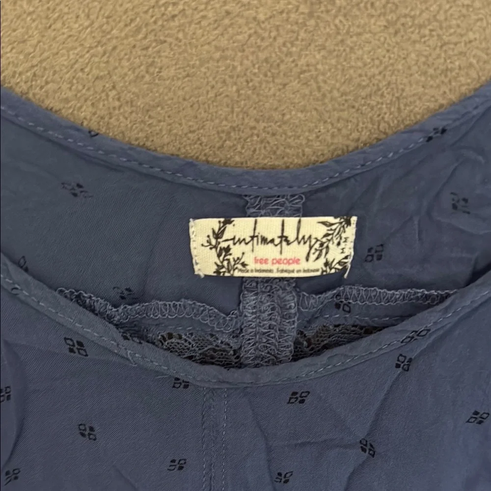 Free People Blue Lace Trim Tank Top - Picture 4 of 4